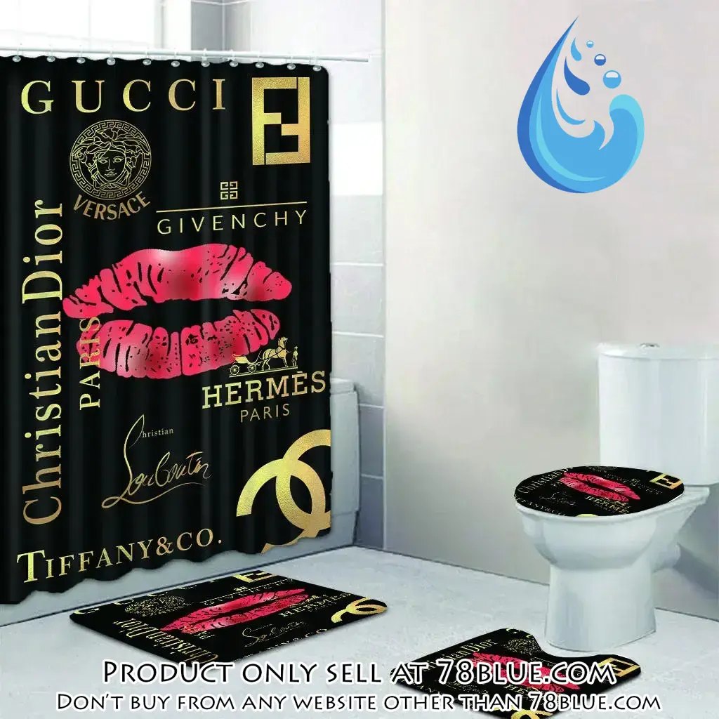 Gucci dior hermes chanel lips fashion limited luxury brand bathroom set home decor 78b5444013